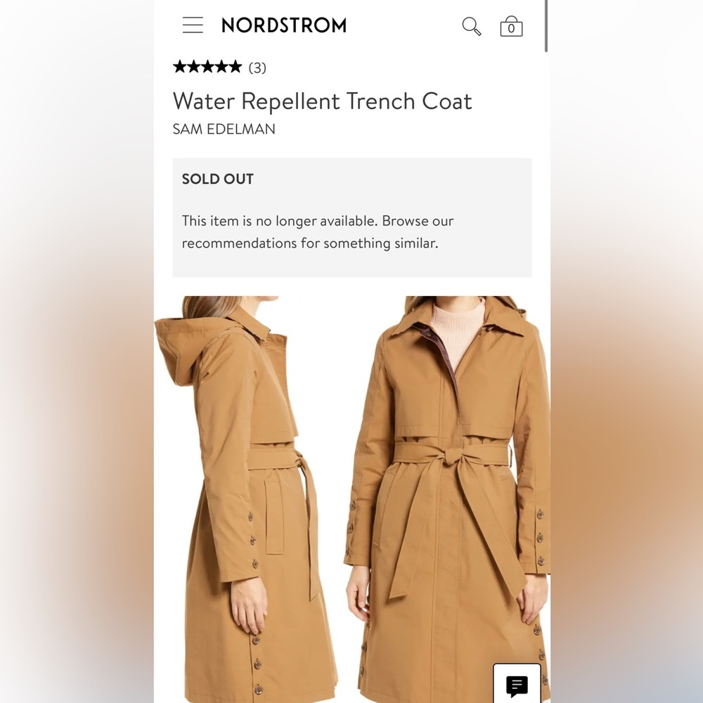 Sam Edelman Trench Coat Water Repellent